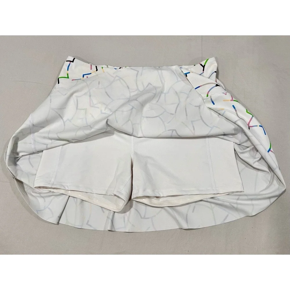 999 Skort 15.5" White Multi Color Sz Large Pockets - Picture 8 of 8